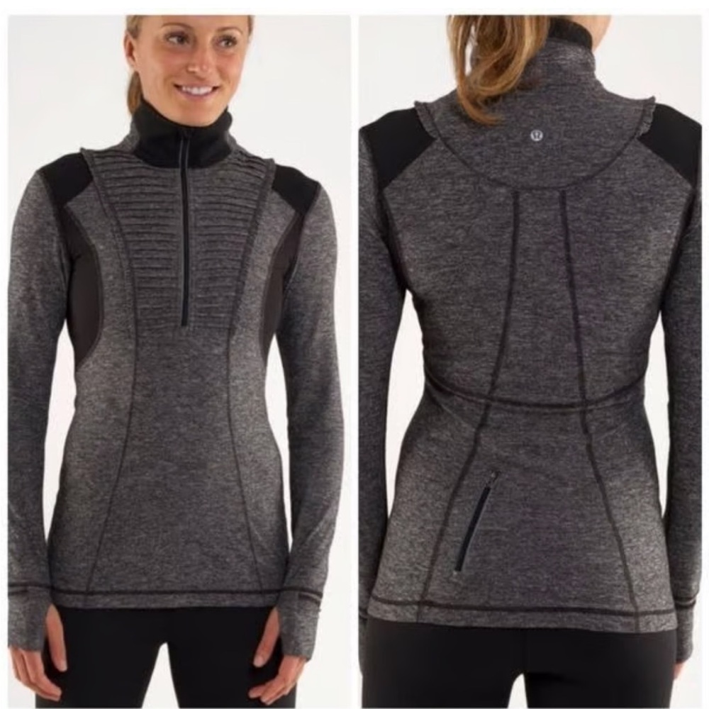Lululemon Run Your Heart Out Hearher Black Pullover Size 4